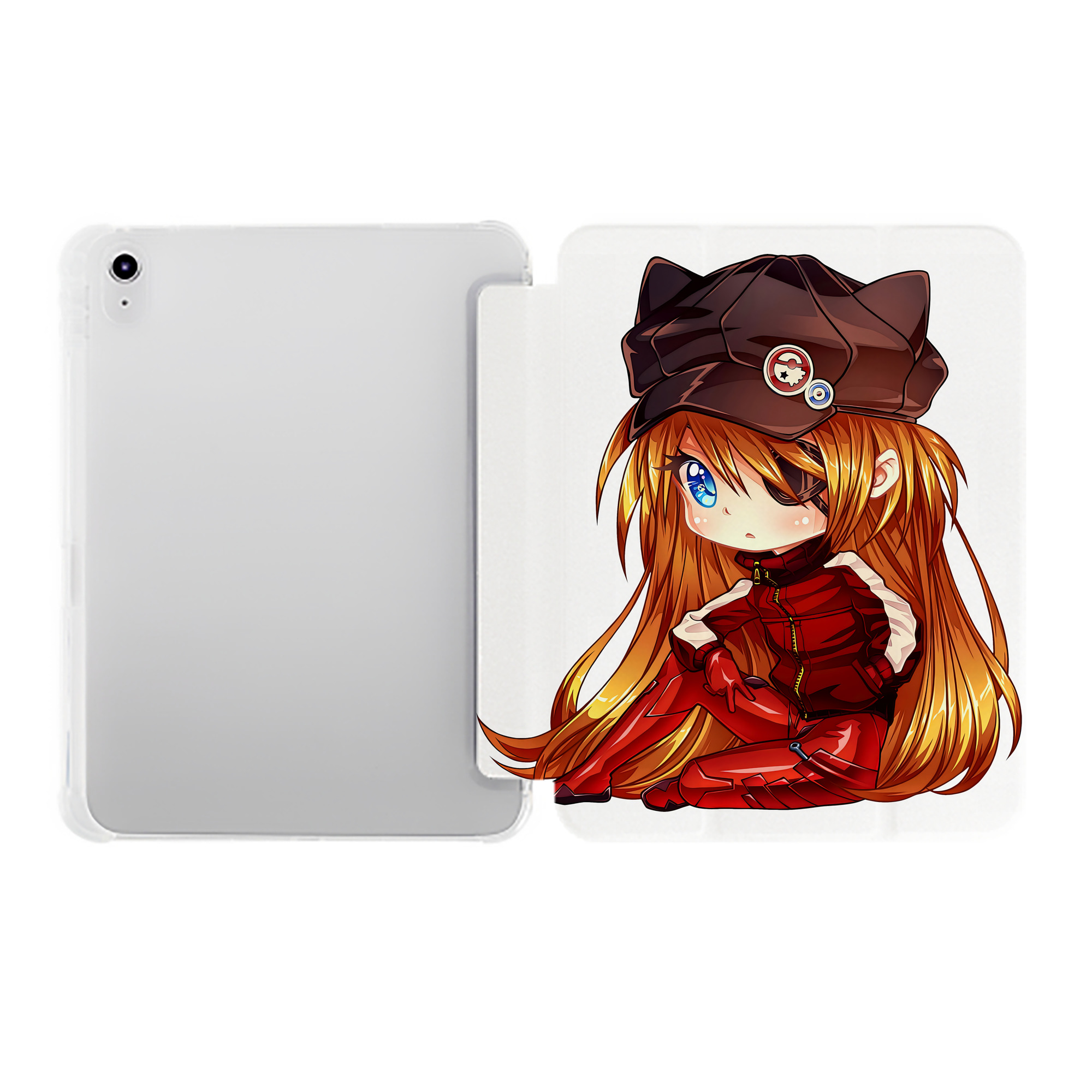 （画像用） EVA 新世紀エヴァンゲリオン IPad ケース ペン収納付き 三つ折りスタンド PUレザー×シリコン 対応機種9.5/10.5/10.9インチ